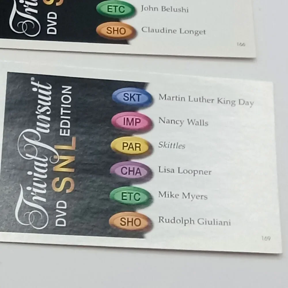 SNL Trivial Pursuit TV Trivia Cards ONLY Saturday Night Live game